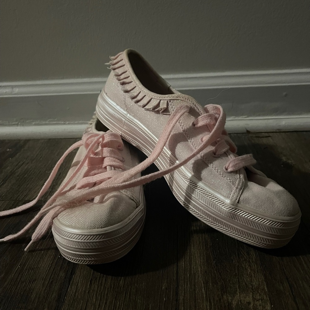 Size 5 Kate spade pink glitter sneakers